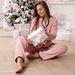 Damen Herbst und Winter Fleece Verdickt Einfaches und Bequemes Pyjama Set_voghion.com