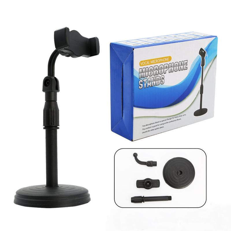 Support de téléphone universel avec bras réglable, base rotative à 360° pour bureau, diffusion en direct, appels vidéo et visionnage mains libres._voghion.com