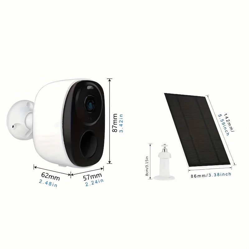 2 Sets Of Wireless Outdoor Solar Cell Security Cameras, 3MP Night Vision With Spotlight, Wireless Battery Solar Power, Human Detection, With Solar Pan_voghion.com