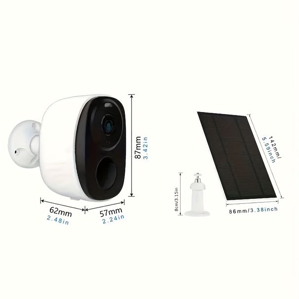 2 Sets Of Wireless Outdoor Solar Cell Security Cameras, 3MP Night Vision With Spotlight, Wireless Battery Solar Power, Human Detection, With Solar Pan_voghion.com