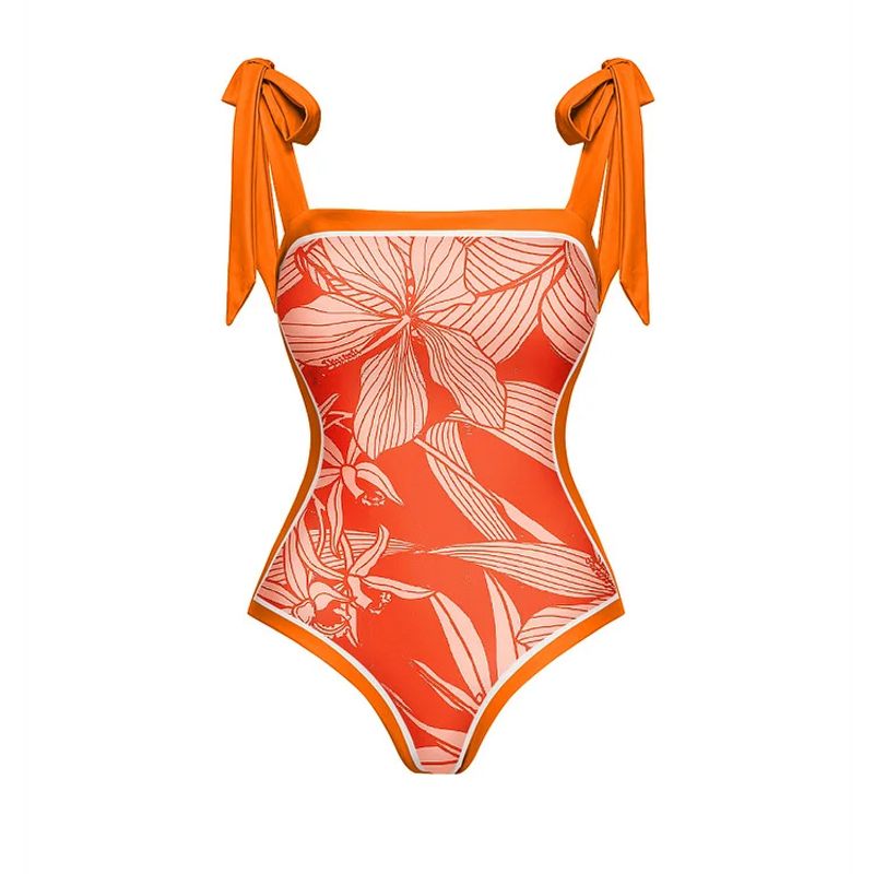 Costume da bagno intero da donna con stampa lacci e set gonna a portafoglio_voghion.com