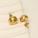 Trendy Edelstahl Design Halbkugel Glatte Ohrringe Für Frauen, Nischen Persönlichkeit Ohrschmuck_voghion.com
