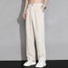 Fritid Vår Lös 2024 Nya raka långa byxor Draperad dräkt herr Trend Byxor med vida ben_voghion.com