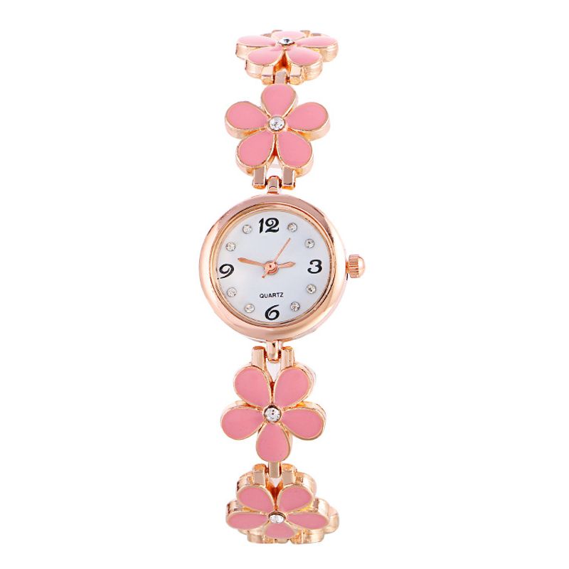 Orologio da polso con fiore alla moda alla moda Orologi da donna in lega Orologi da donna Orologi al quarzo_voghion.com