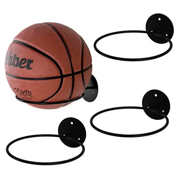 Supporto da parete per palloni da basket, calcio, pallavolo, in ferro, per uso domestico_voghion.com