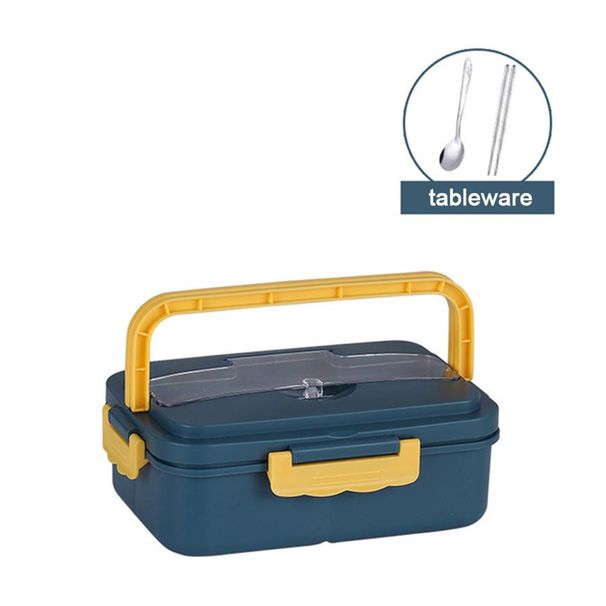 2 pezzi di contenitori per il pranzo al microonde in stile giapponese con scomparti, contenitori per alimenti portatili, scatole Bento salutari a prova di perdite, quadrati, a strato singolo_voghion.com