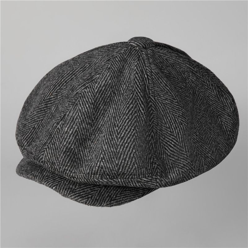 Painter Men's Octagonal Beckham Style Hat Razor Party Newsboy Autumn Winter Wool Beret_voghion.com
