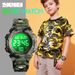 Kids Digital Watch With Colorful LED Light - 30M Waterproof Military Camo Sports Watch For Boys Girls (Blue/Green Camo)_voghion.com