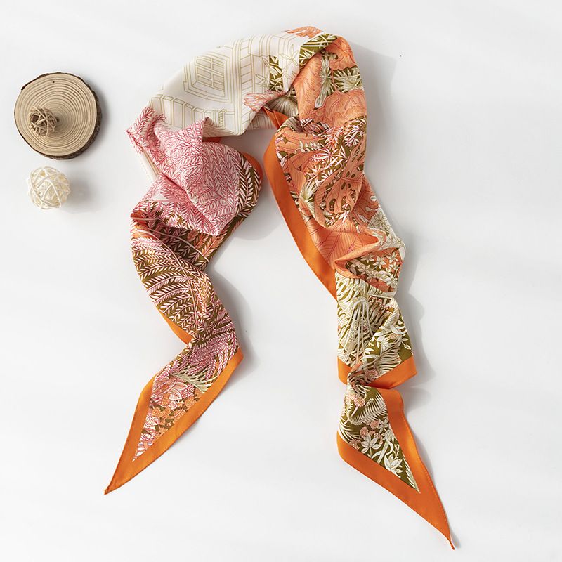 Protezione per il collo in seta con simulazione diagonale francese di nuova moda, sciarpa artistica, elegante piccolo scialle da donna_voghion.com