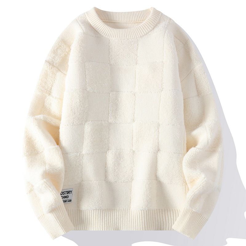 Maglione da uomo, autunno e inverno, spesso e caldo, alla moda, con scollo rotondo, intimo invernale_voghion.com