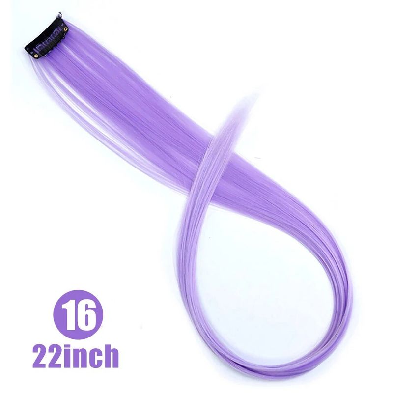 Chip di orpelli scintillanti in estensioni sintetiche di glitter color arcobaleno per feste. Pezzi di capelli per ragazze_voghion.com