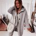2025 New Hooded Knitted Sweater With Hat Collar, Stylish Commuter, Loose Cardigan, Sweater, Large Women's Clothing_voghion.com