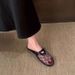 Plus Size Fishnet Hollow Mesh Sandals For Women 24 New Flat Mary Jane Closed Toe Slippers_voghion.com