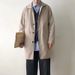 Collar Trench Coat For Boys, Mid To Long Style Trendy Loose Casual Coat, Autumn Korean Version Versatile New Jacket_voghion.com