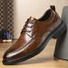 Voyage Woodpecker Business Casual Formal Leather Men's Korean Style Trendy British Pointed High-End Soft Sole Derby Shoes_voghion.com