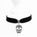 Necklaces Silver Skull Charm Pendant Black Velvet Choker_voghion.com