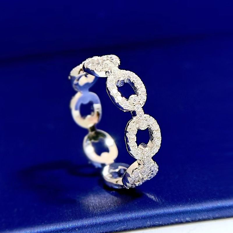 Anello in stile cubano europeo e americano transfrontaliero Longlong Gold 2023, nuova fila in argento S925 per donna_voghion.com