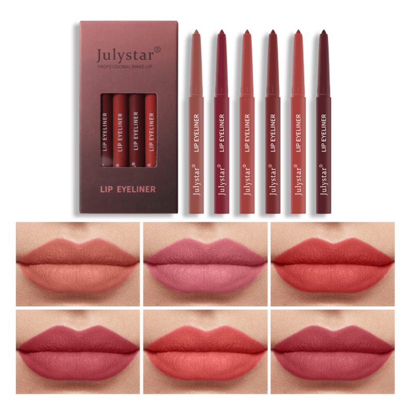 PSJ301-011M Fine And Smooth Lip Balm, Ink-like Lip Liner, Lasting Lipstick, 6 Color Lip Liner, Smooth And Full With Multiple Color Options, Single Unit 0.5g, Non-Diffuse,_voghion.com