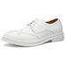 Euro Step Brogue Weiß Casual Leder Frühling Große Größe Schnürschuhe Herren Outdoor Formale Low-Top Business Schuhe_voghion.com