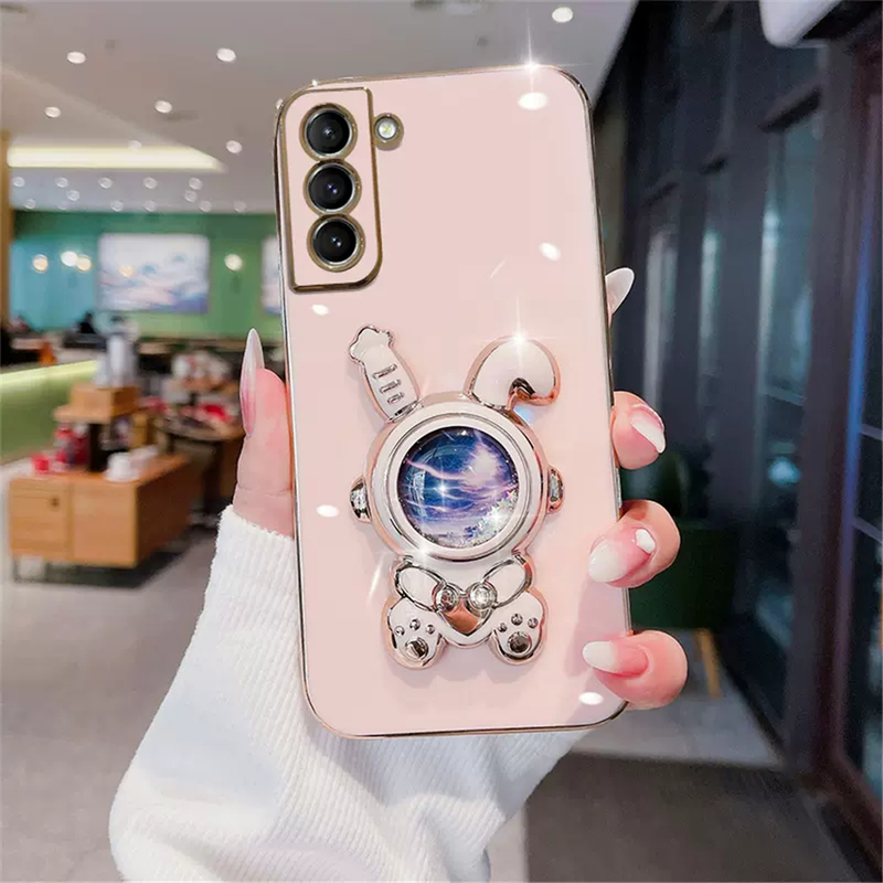 3D Quicksand Rabbit Bracket Plating Phone Case For Samsung A14 A04 A24 A34 A54 A13 A23 A33 A53 A73 A52 A72 A22 A32 Soft Cover_voghion.com