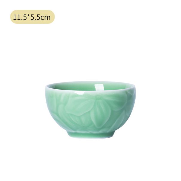 Cuenco de arroz de cerámica celadón: cuenco de arroz chino pequeño, grueso y resistente al calor, plato de comedor doméstico de una sola pieza._voghion.com