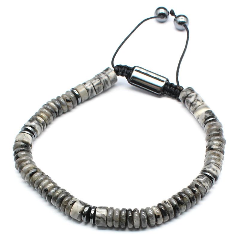 6mm Raw Stone Crystal Hand Rope For Men Ethnic Style Simple Jewelry_voghion.com