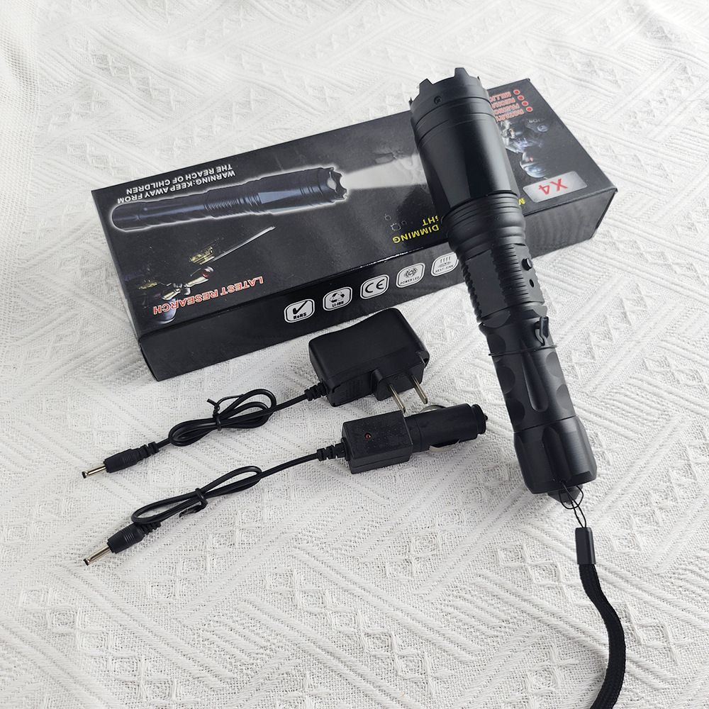 Stærk LED-lommelygte, tæt beskyttelse mod stærkt lys, blinkende til hjælp, knust vindue X4 lommelygte_voghion.com