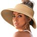 FURTALK Women's Sunshade Wide Edge UV Protection Hat Straw Rolled Up Summer Beach Foldable UPF Hat_voghion.com