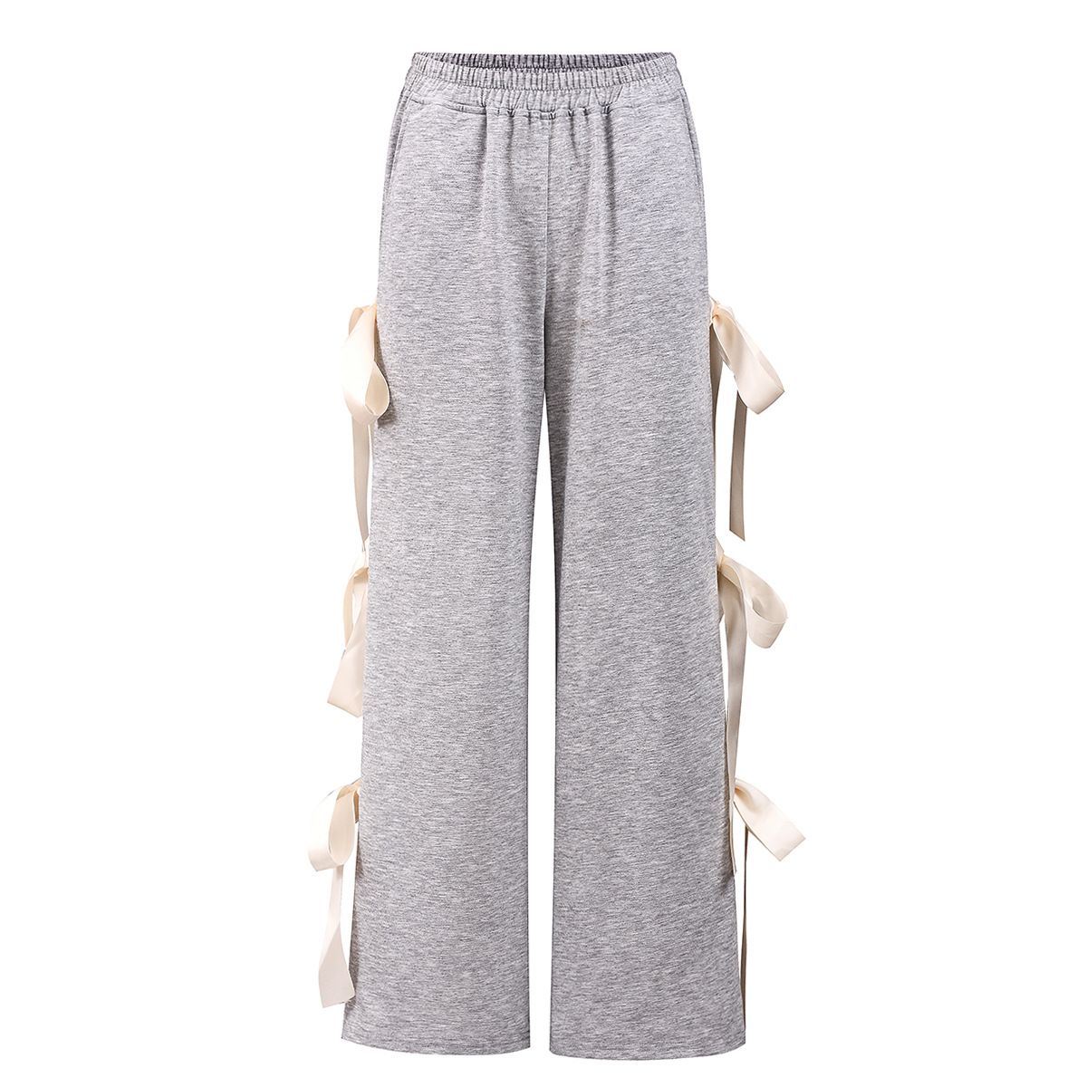 Women's Streetwear Jogger Pants - Fall High Waist Loose Fit Sweatpants With Color-Block Pockets, Stretchy Elastic Waistband, 3D Graphic Detail_voghion.com