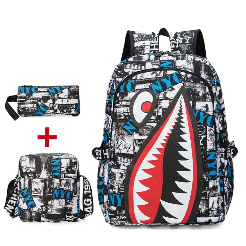 3-Piece Boys Backpack With Lunch Box Pencil Case Set For Boys Teenager Back To School Suitable For Elementary School, Middle School Students_voghion.com