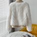 Women's Faux Fox Fur Trimmed Short Coat - Double-faced Wool Blend Collar Fashion Cardigan - Cream & Light Camel_voghion.com