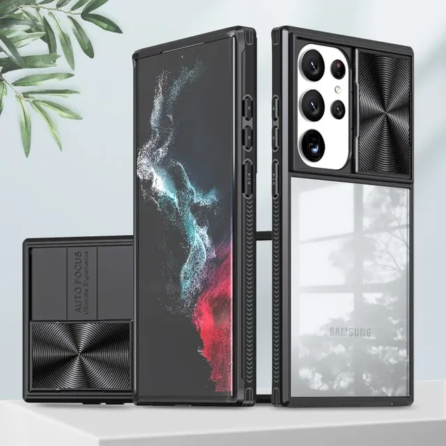 Slide Lens Case for Samsung Galaxy S23 Ultra S22 Plus S21 S20 FE A53 A73 A23 A13 Armor Shockproof Transparent Acrylic_voghion.com