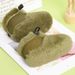 Scarpine invernali per neonati con fodera in pelliccia sintetica, suola morbida, calde e comode per i primi passi, per maschietti e femminucce (nero, cachi, rosa, verde militare, taglia L)_voghion.com