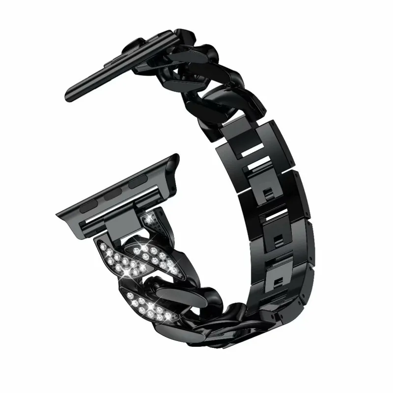 1pc Cowboy Chain Rhinestone Stainless Steel iWatch Band 42/44/45/49mm 40/41mm For iWatch Series Ultra Se 8/7/6/5/4/_voghion.com