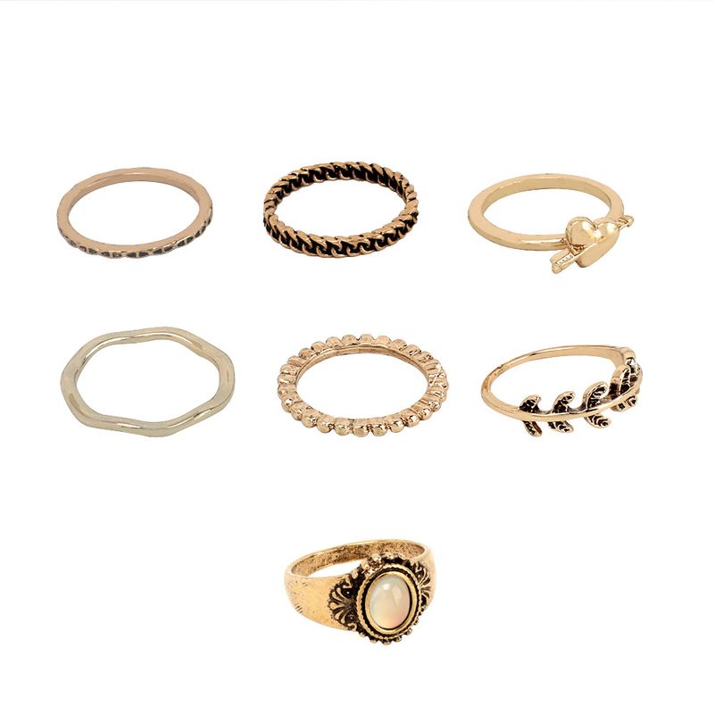 Bohemian Ring Set Ins Minimalist Design Knuckle Rings_voghion.com