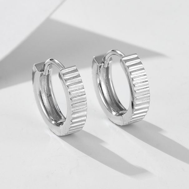 Orecchini da donna in argento sterling S925, con fibbie a righe lisce e minimaliste, tutti abbinabili, orecchini in argento di lusso leggeri_voghion.com