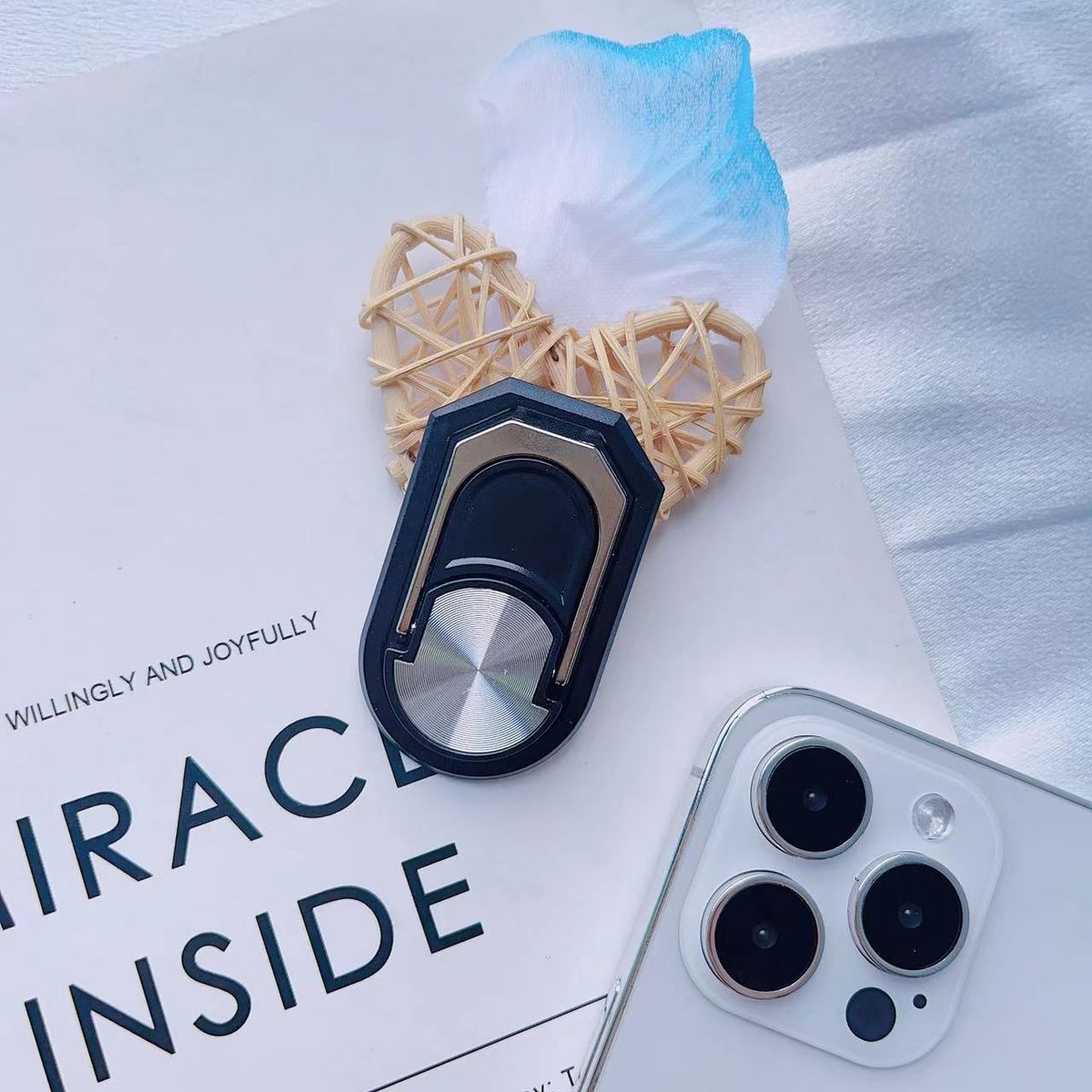 Minimalist Mini Metal Phone Stand Portable Support Desktop Tablet Adhesive Ring Holder Creative_voghion.com