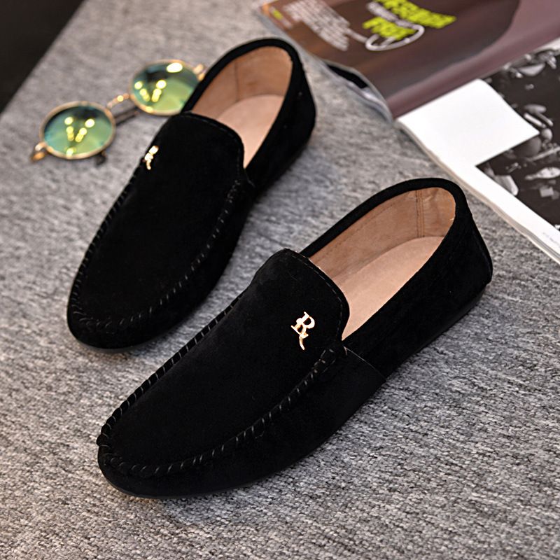 Männer Loafers Koreanesche Stil Trendy Männerschuhe Casual Low-Top Stoffschuhe Faul Slip-on Fuerschuhe Rutschfest Einfach_voghion.com