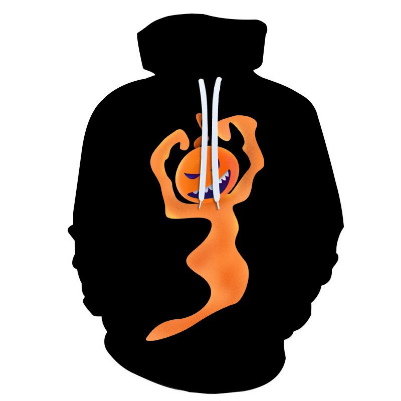 Spring and Autumn Men's Personalized Fashion Pullover Hooded Sweater 3d Halloween Element Printing Top Customized_voghion.com