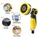 One Yellow 8-function Handheld Water Sprinkler To Upgrade Your Garden, Made Of ABS Resin, With An Adjustable Nozzle, Suitable For Car Washing_voghion.com