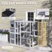 PawHut Large Wooden Catio Outdoor, Cat Enclosure W/ 4 Tier Resting Rooms, 3 Platforms, 1 Soft Ladder, 2 Ramps, 1 Hammock, Gray_voghion.com