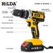 Hilda 21V Cordless Drill Driver With Lithium Battery, 1350 RPM, 25Nm Torque, 6 Variable Models (1/2 Batteries & Accessories Included)_voghion.com