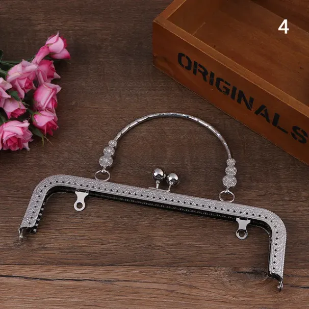 1PC Square Silber Handtasche Tasche Metallrahmen Kuss Verschluss Lock Clip Taschen machen DIY Handwerk Lage Zubehör_voghion.com