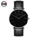 Orologio casual al quarzo da uomo con movimento giapponese, cassa in acciaio inossidabile da 40 mm, cinturino in pelle PU, resistente all'acqua, design minimalista_voghion.com