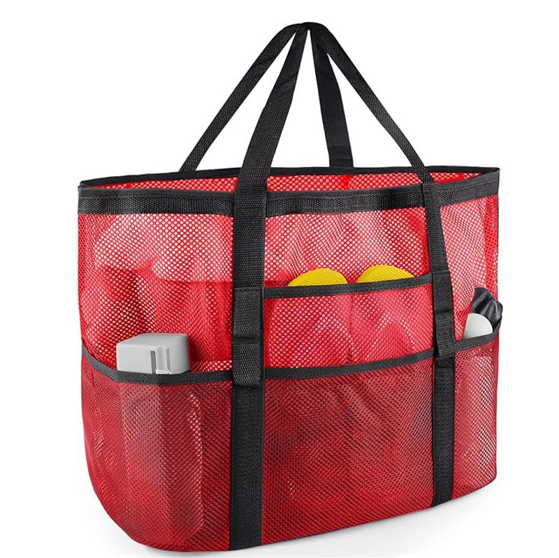 Large Mesh Beach Bag - Oversized Travel Toiletry Organizer With Handles, Water-Resistant & Lightweight (Perfect For Vacation, Pool, Gym)​_voghion.com