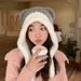Cute Little Bear Children's Winter Thickened and Warm Ear Protection Plush Lace up Big Headband Knitted Woolen Hat_voghion.com