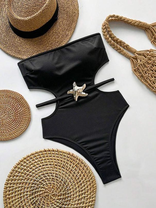 Maillot de bain une pièce sexy pour femme - Maillot de bain amincissant en nylon avec cache-maillot (couleur pure, coupe européenne et américaine)_voghion.com