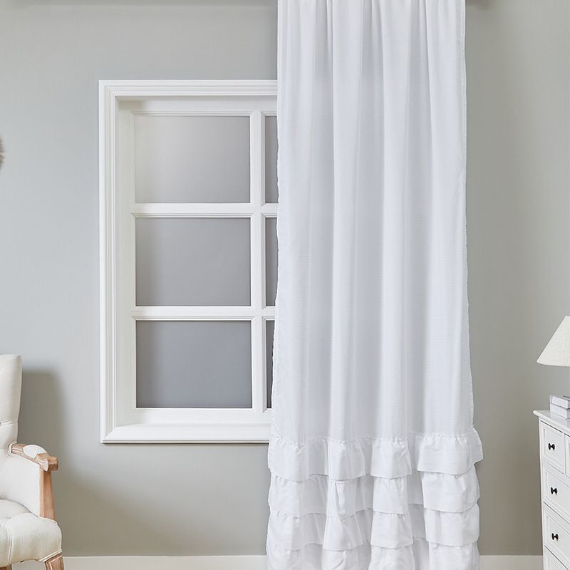 White Sheer Shower Curtain - Adjustable Tension Rod Bathroom Door Curtain (Water-Resistant, Extra Long 72 Inches, Easy Install, Hotel Style)​_voghion.com