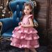 Robe de spectacle perlée pour enfants européens et américains, robe bouffante multicouche pour fille, robe de Noël pour enfants_voghion.com
