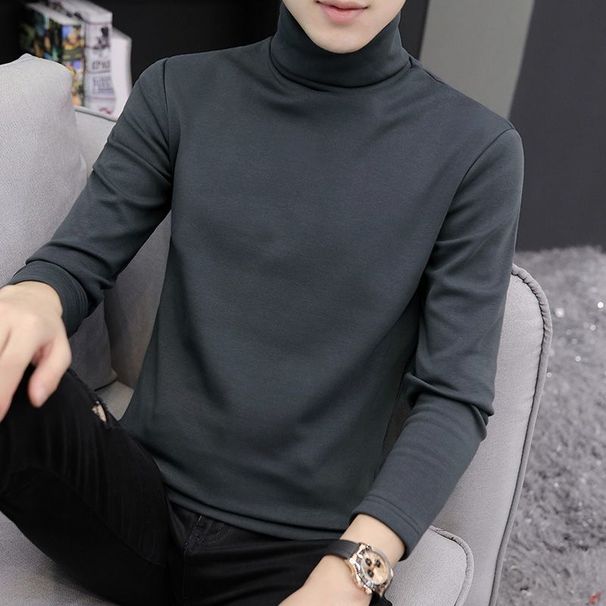 Maglietta a maniche lunghe tedesca da uomo con collo alto e strato inferiore, intimo caldo in velluto spesso autunnale e invernale,_voghion.com